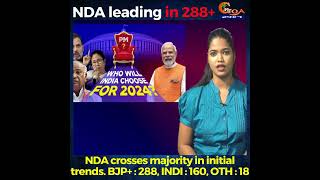 NDA crosses majority in initial trends. BJP+ : 288, INDI : 160, OTH : 18