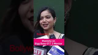 Bigg Boss OTT 3 Mein Mentor Banane Par Manisha Rani Ka Reaction | #shorts