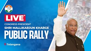 LIVE: Congress President Shri Mallikarjun Kharge addresses the public in Bhongir, Telangana.