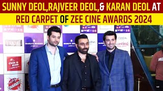 Sunny Deol,Rajveer Deol,& Karan Deol at Red Carpet of Zee Cine Awards 2024