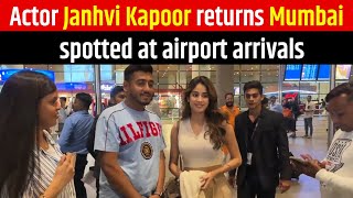 Actor Janhvi Kapoor returns Mumbai spotted at airport arrivals
