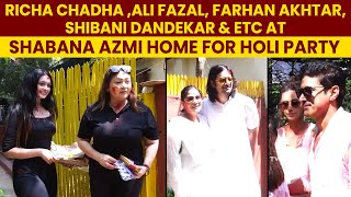 Richa Chadha ,Ali Fazal, Farhan Akhtar, Shibani Dandekar & Etc at Shabana Azmi Home for Holi Party