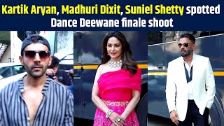 Kartik Aryan, Madhuri Dixit, Suniel Shetty spotted Dance Deewane finale shoot