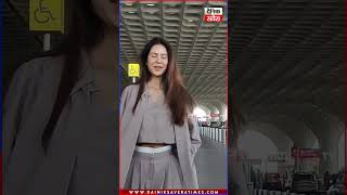 Sonam Bajwa stuns in a three piece blazer co ord set; spotted at Mumbai Airport