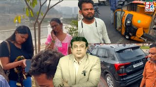 Female Car Driver Ne Auto Ko Mari Takkar aur Auto Palat Gaya | Khajaguda Lake | Hyderabad | SACHNEWS