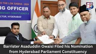 AIMIM Chief Barrister Asaduddin Owaisi Filed his Nomination with Huge Rally in Hyderabad | SACHNEWS