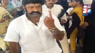 Actor & TDP Leader Balakrishna Apni Wife Ke Sath Apna Vote Dala at Hindupuram, Andhra Pradesh |