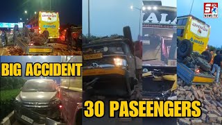 Amala Travels Ki Bus Ne Auto or Car Ko Buri Tarah Mari Takkar - Rajendranagar ORR Exit 17 | SACHNEWS