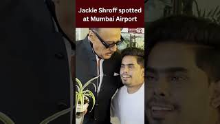 Jackie Shroff spotted at Mumbai Airport; carries sapling with style #jackieshroff
