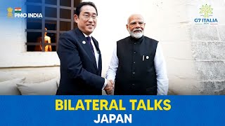 Prime Minister Modi holds bilateral meeting with Japan PM, Fumio Kishida, Italy