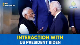 PM Modi's interaction with US President Biden on the sidelines of G7, Italy