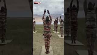 Intl Yoga Day | ITBP Jawans perform Yoga Asanas amid adverse weather conditions in Muguthang
