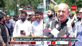 J&K Apni party workers along with the DDC member Adv. Tajamul Ishfaq protes