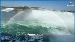 નાયગ્રા ફોલમાં રચાતા ઇન્દ્રધનુષનો અદભૂત નજારો #NiagaraFalls