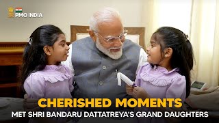 Cherished Moments: PM Modi Meets Shri Bandaru Dattatreya's Grand daughters