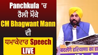 Panchkula 'ਚ ਰੈਲੀ ਮੌਕੇ CM Bhagwant Mann ਦੀ ਧਮਾਕੇਦਾਰ Speech Live