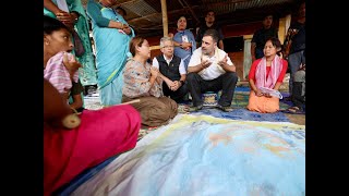 Manipur के Bishnupur स्थित Relief Camp पहुंचे Rahul Gandhi, जननायक से मिलने उमड़ी भीड़