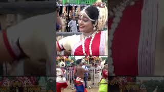 Odisha:People dance, and celebrate on auspicious occasion of Bahuda Yatra at Gundicha Temple in Puri