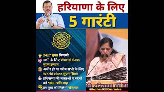 हरियाणा के बेहतर भविष्य के लिए AAP ने जारी की केजरीवाल की 5 Guarantee ????????#sunitakejriwal #shorts