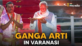 PM Narendra Modi attends the Ganga Arti at the Dashashwamedha Ghat, Varanasi