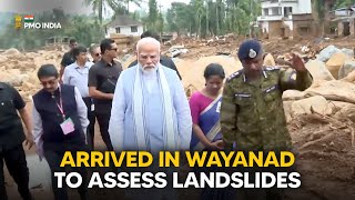 PM Modi arrives in Wayanad, Kerala, to assess the landslide situation