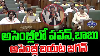 అసెంబ్లీలో పవన్,బాబు  అసెంబ్లీ బయట జగన్. | AP Assembly 2024 | CM Chandrababu | Pawan Kalyan | TDP