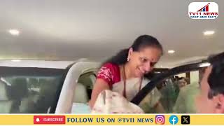 MLC Kavitha Lelft Hyderabad To Reach Erravalli Form House To Meet Her Father KCR