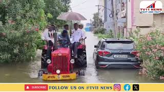 Mylavaram MLA Vasantha Krishna Prasad Visited Flood Effected Areas On Tractor