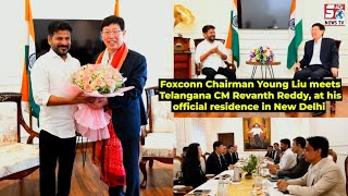 Foxconn Chairman Young Liu Meets CM Revanth Reddy, at his official Residence in New Delhi on Friday