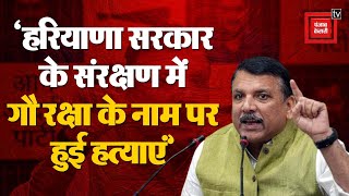 Sanjay Singh On BJP: ‘हरियाणा सरकार के संरक्षण में गौ रक्षा के नाम पर हुई हत्याएं’| Haryana Election