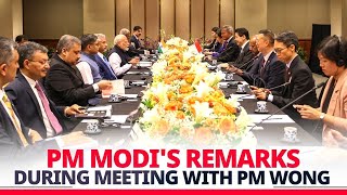 LIVE: PM Shri Narendra Modi's remarks during meeting with PM Wong of Singapore