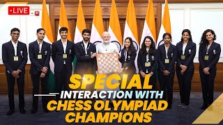 LIVE : PM Shri Narendra Modi interacts with 45th FIDE Chess Olympiad champions