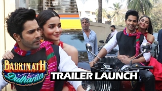 Varun Dhawan & Alia Bhatt's GRAND ENTRY On BIKE At Badrinath Ki Dulhania Trailer Launch