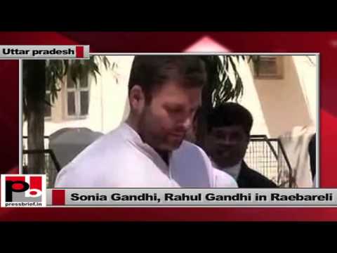 Sonia Gandhi, Rahul Gandhi talk to media in Raebareli, Utar Pradesh