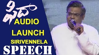 Sirivennela Sitaramasastry Speech At Fidaa Movie Audio Launch || Varun Tej, Sai Pallavi