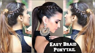 Easy Effortless Braided Ponytail Hairstyle For Medium Hair For