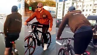 Salman Khan RIDES Being Human E-Cycle On Mumbai Streets