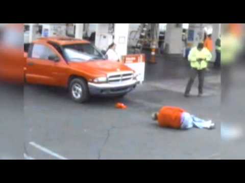 Raw- Police Seek Suspect in Gas Station Hit-run News Video