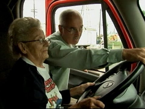 97 Year Old Grandma Takes the Wheel on Big Rig - News Video