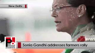 Sonia Gandhi addresses 'Kisaan Mazdoor Samman' rally, targets PM Modi Politics Video
