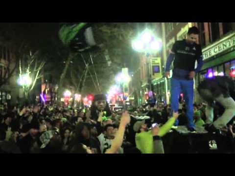 Raw- Seattle Parties After Super Bowl Win News Video