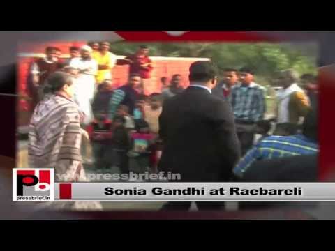 Sonia Gandhi in Raebareli, visits low cost housing project site