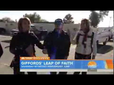 Watch Gabby Giffords sky dive to mark shooting News Video