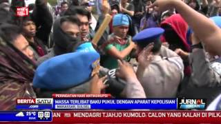 Peringatan Hari Anti Korupsi di Makassar Ricuh
