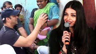 Salman PLAYING With Poor Slum Kid, Aishwarya TROLLS Reporter For Silly Question