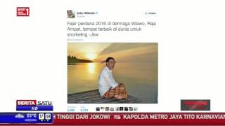 Mengenakan Sarung, Jokowi Melihat Matahari Pertama 2016 di Raja Ampat