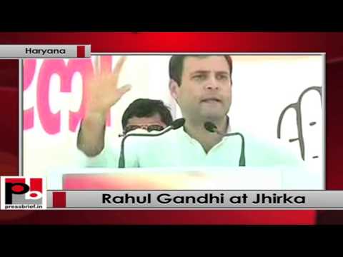 Rahul Gandhi addresses Congress rally at Jhirka, Haryana