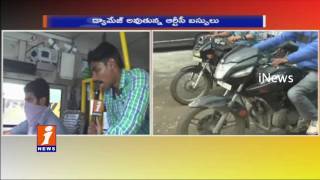Troubles For RTC Buses Due to Damaged Roads  | Hyderabad | iNews