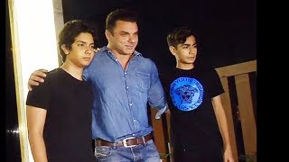 Sohail Khan With Nirvaan & Arhaan At Gauri Khan's Restaurant Launch