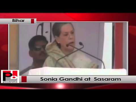 Sonia Gandhi addresses Congress election rally in Sasaram (Bihar), slam JD-U, BJP